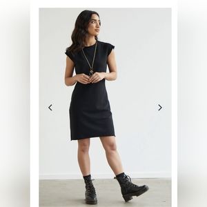 Fair Indigo Organic Minimalist French Terry Dress, xs, ethically made LBD